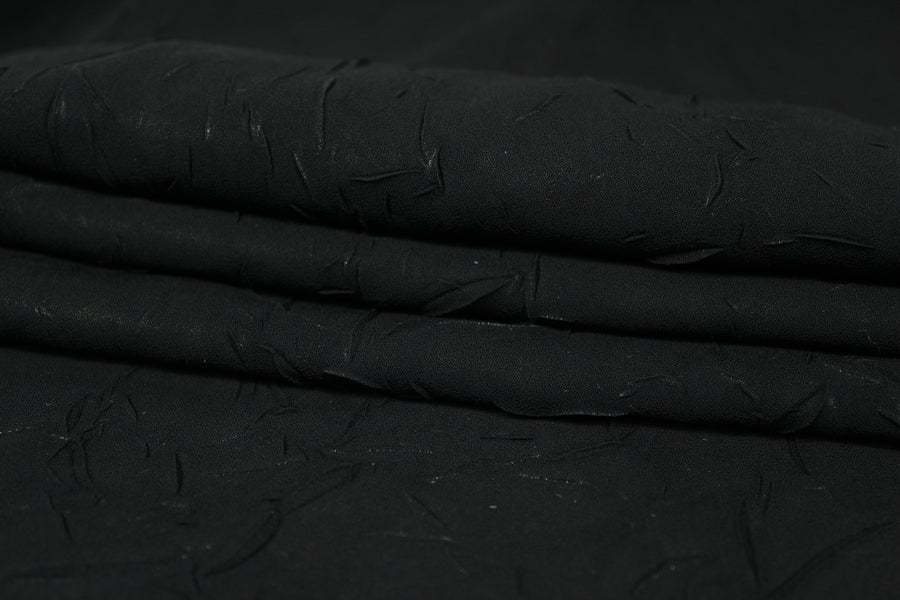 Tissu crêpon  - noir