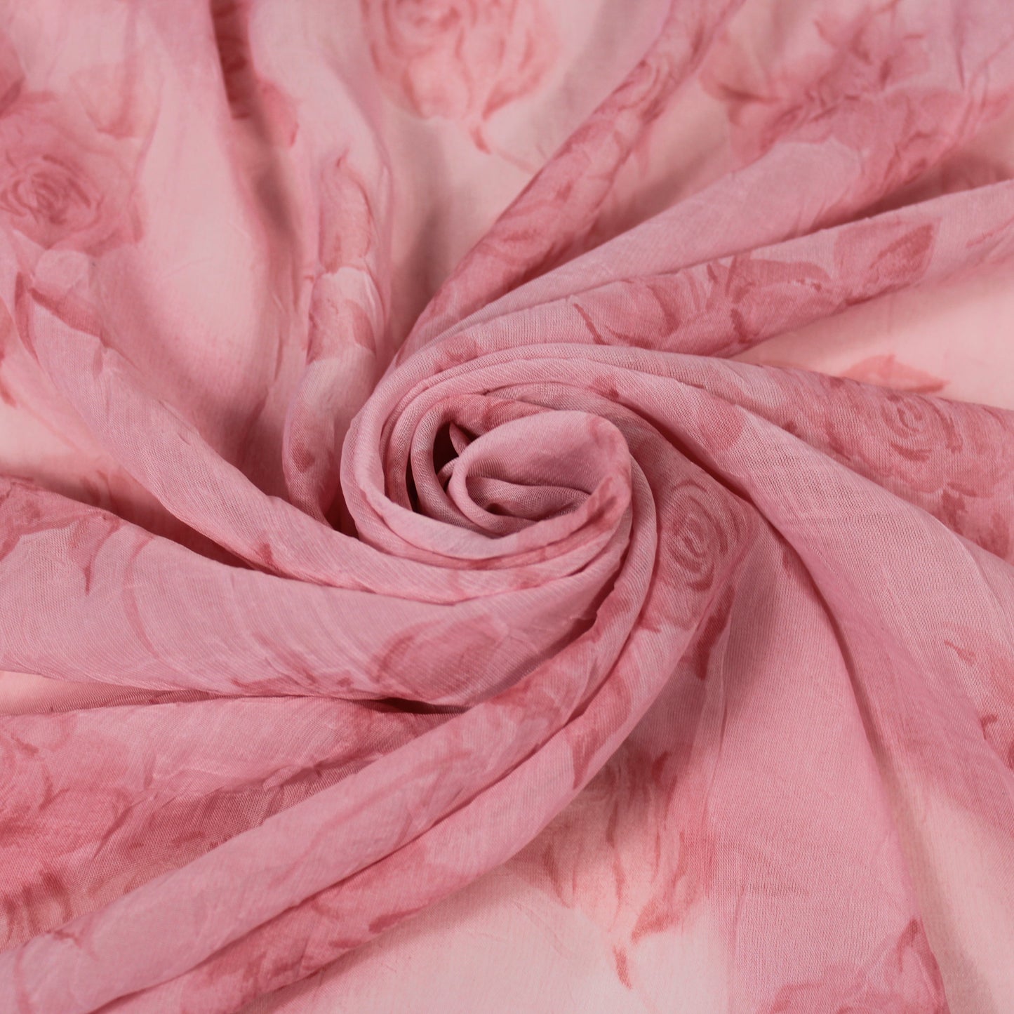 Tissu crêpon  - imprimé fleurs vintages - ton rose - photo 1/5 | So Tissus