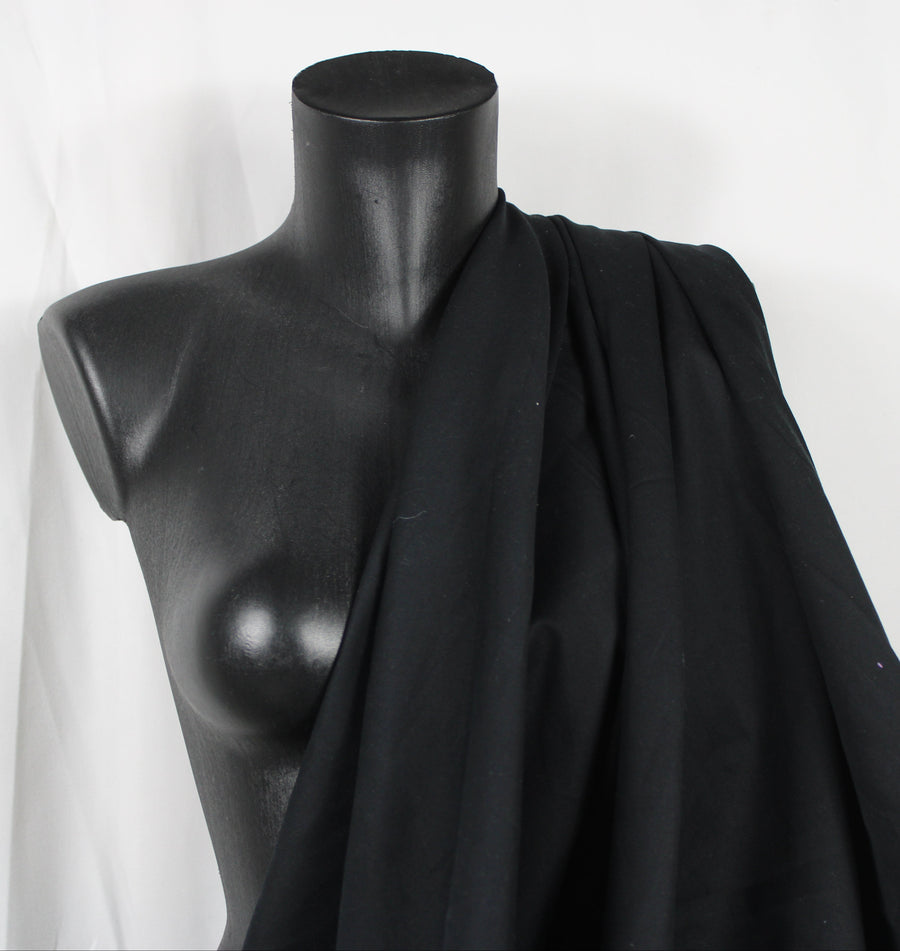Tissu gabardine de coton prestige stretch - noir