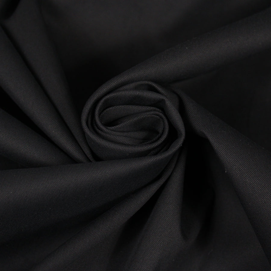 Tissu gabardine de coton prestige stretch - noir