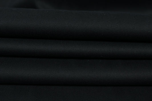 Tissu gabardine de coton stretch - noir - photo 2/4 | So Tissus