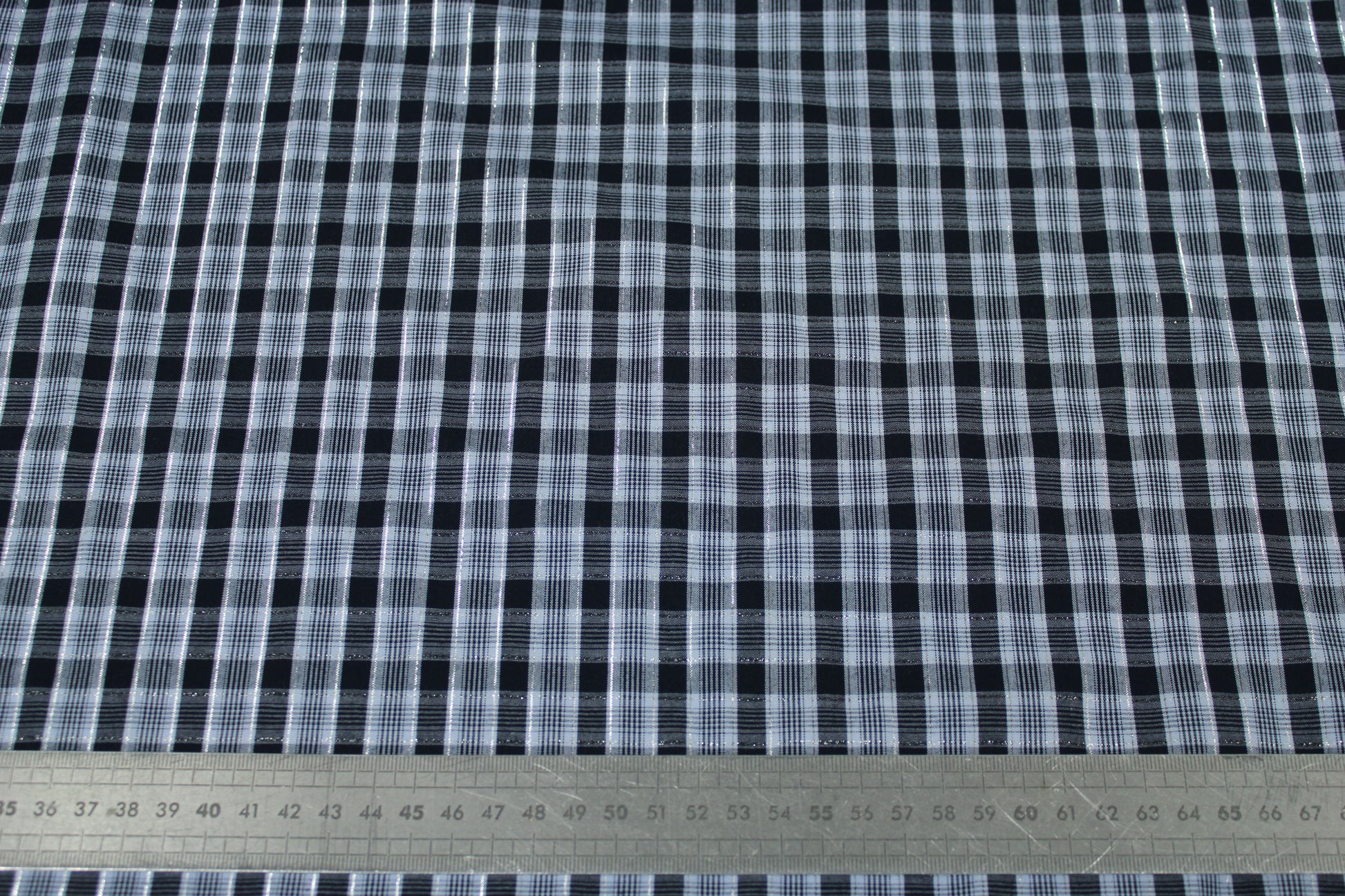 Tissu popeline coton - à carreaux - ton gris bleu - photo 5/5 | So Tissus