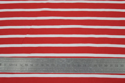 Tissu popeline coton prestige - à rayures - rouge et blanc - photo 5/5 | So Tissus