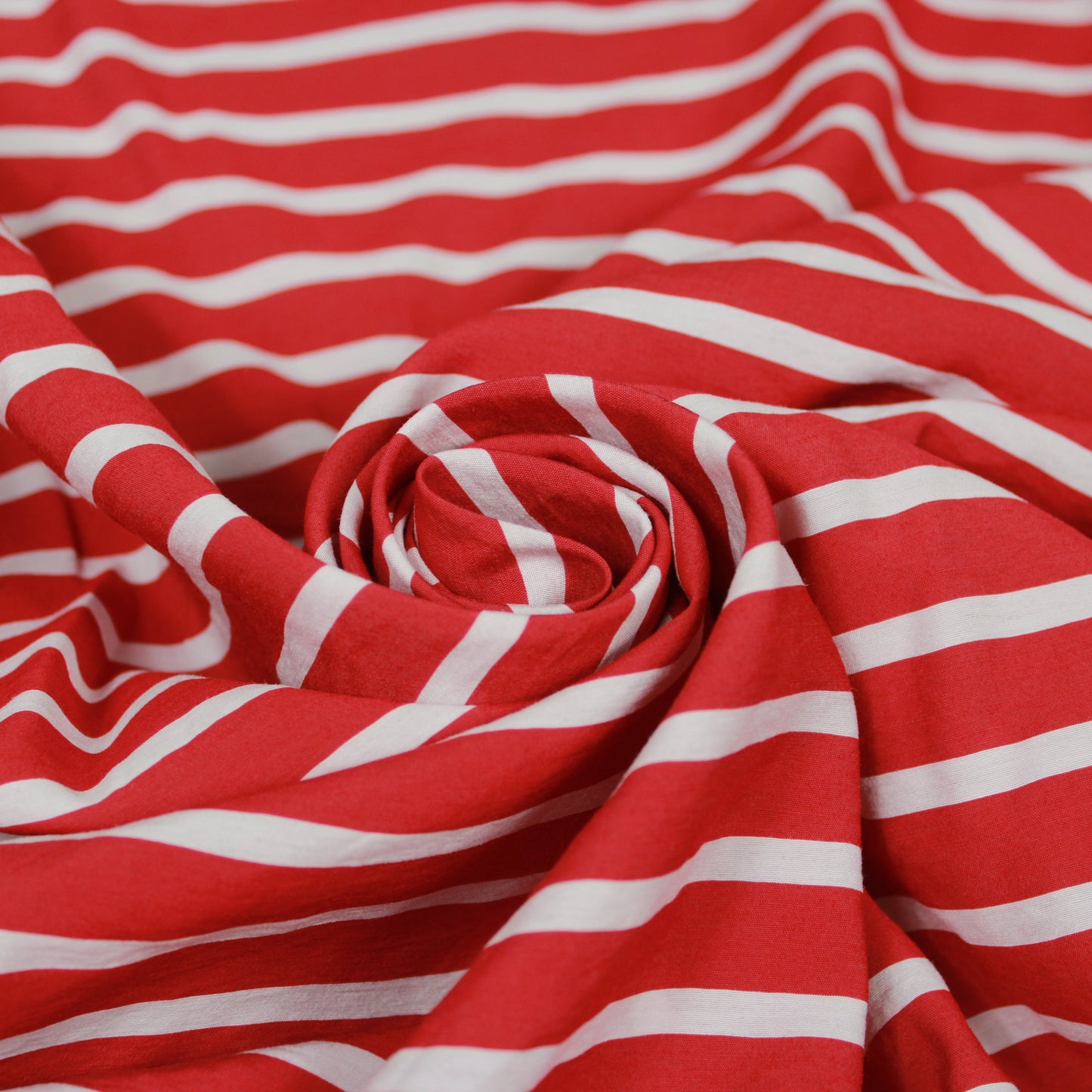 Tissu popeline coton prestige - à rayures - rouge et blanc - photo 1/5 | So Tissus