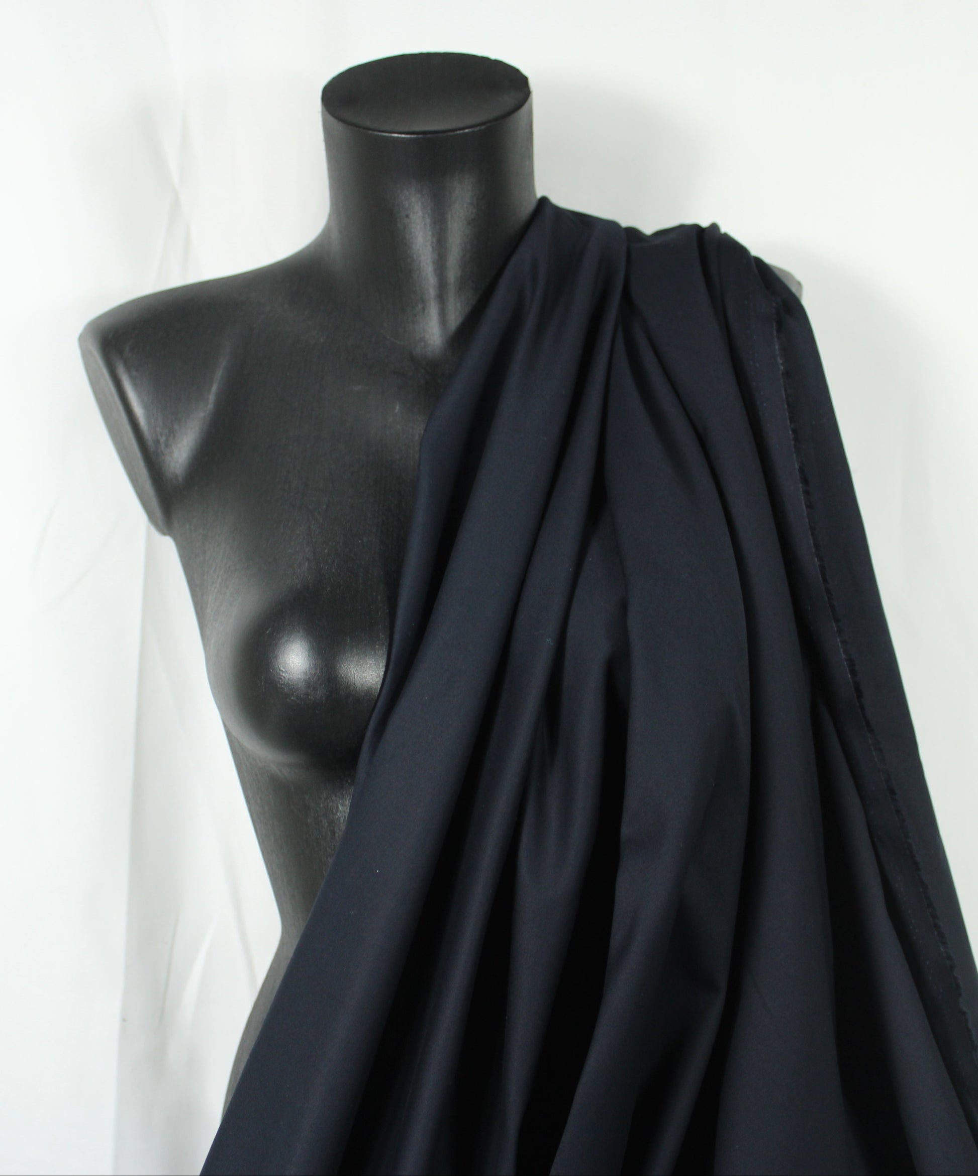 Tissu popeline de coton prestige stretch - bleu marine - photo 4/4 | So Tissus