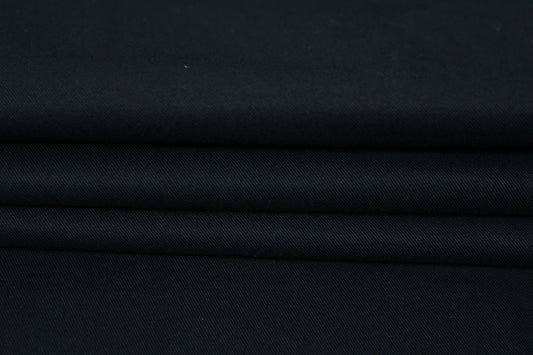 Tissu popeline de coton prestige stretch - bleu marine - photo 2/4 | So Tissus