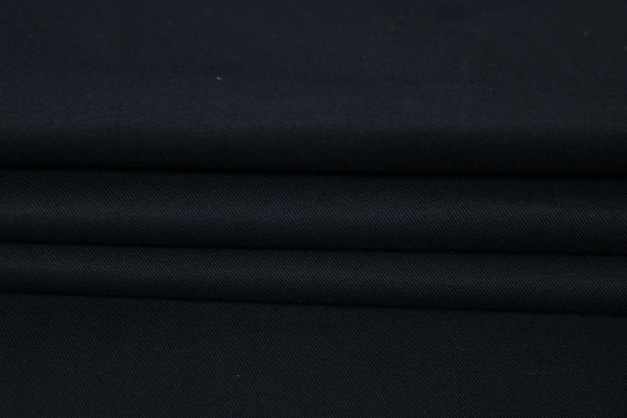 Tissu popeline de coton prestige stretch - bleu marine