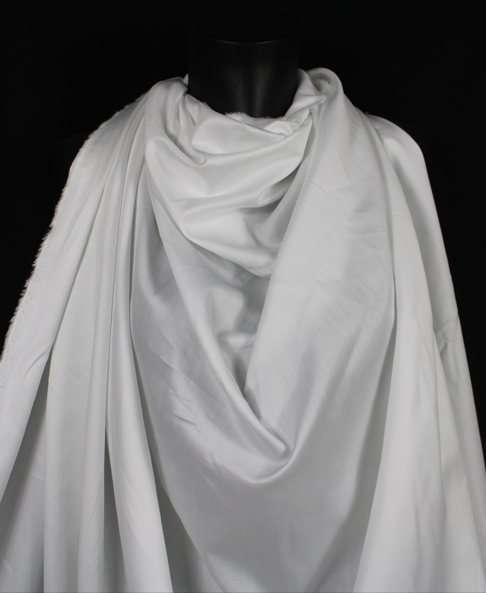 Tissu popeline piqué de coton prestige - blanc - photo 4/4 | So Tissus