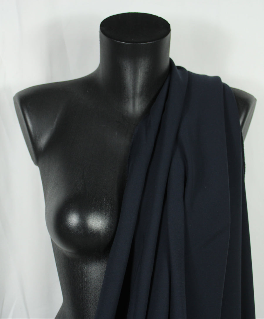 Tissu crepe stretch - bleu marine