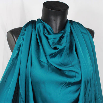 Tissu satin de viscose - bleu canard - photo 3/4 | So Tissus
