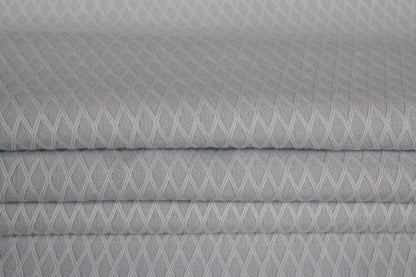 Tissu popeline de coton alvéolé - bleu ciel et blanc - photo 2/4 | So Tissus