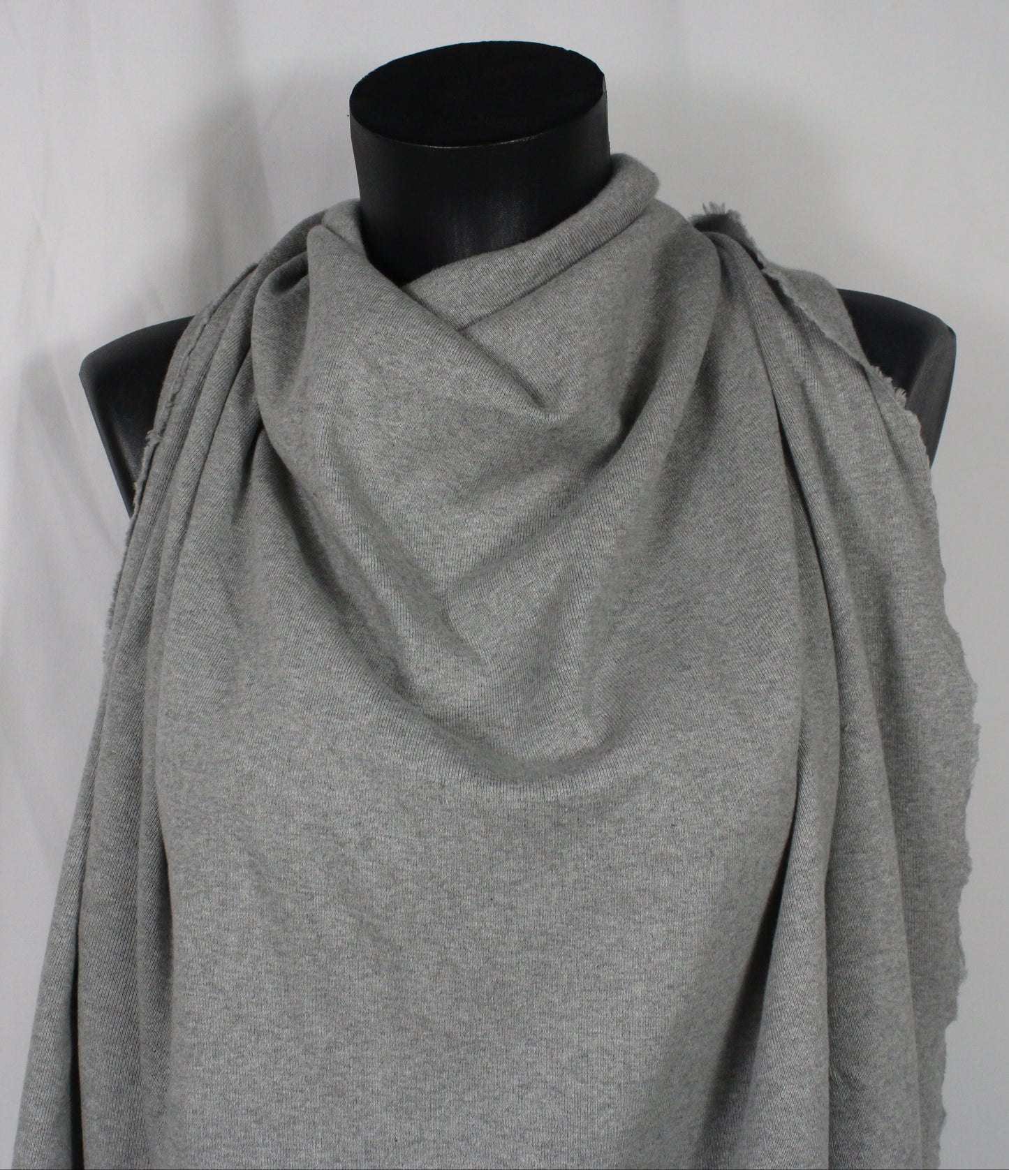 Tissu maille coton côtelé stretch - gris chiné - photo 3/4 | So Tissus