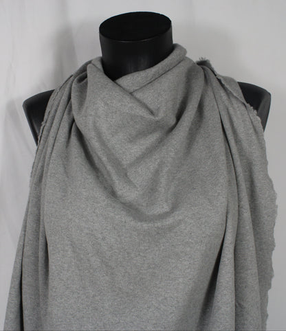 Tissu maille coton côtelé stretch - gris chiné - photo 3/4 | So Tissus