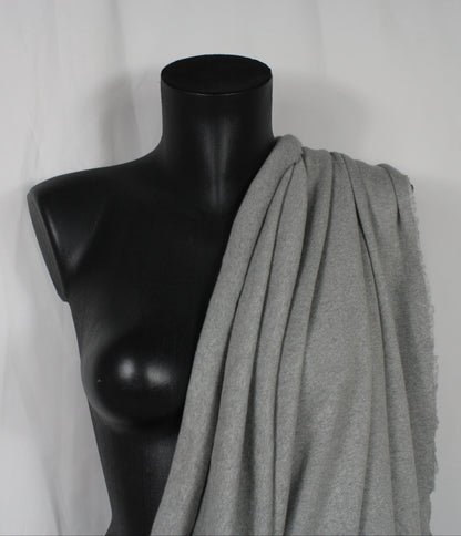 Tissu maille coton côtelé stretch - gris chiné - photo 4/4 | So Tissus