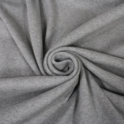Tissu maille coton côtelé stretch - gris chiné - photo 1/4 | So Tissus