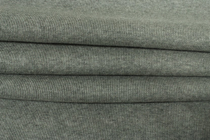 Tissu maille coton côtelé stretch - gris chiné - photo 2/4 | So Tissus