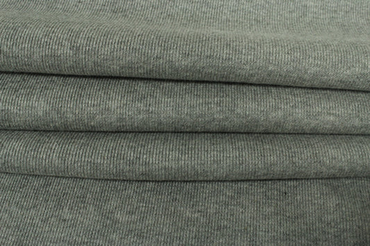 Tissu maille coton côtelé stretch - gris chiné - photo 2/4 | So Tissus