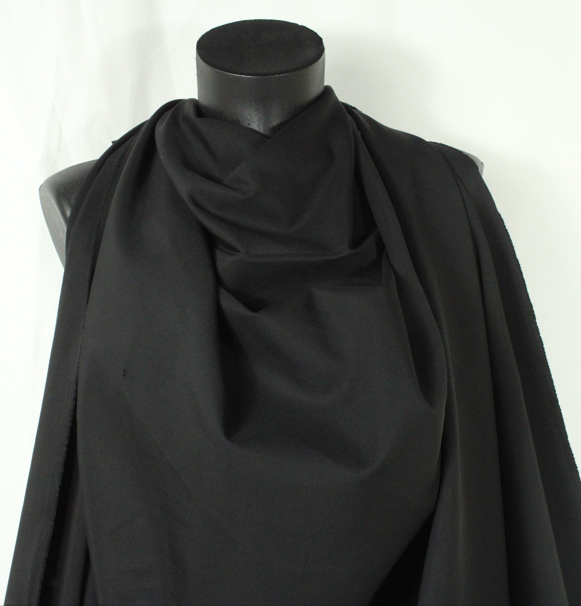 Tissu coton stretch prestige - noir - photo 3/4 | So Tissus