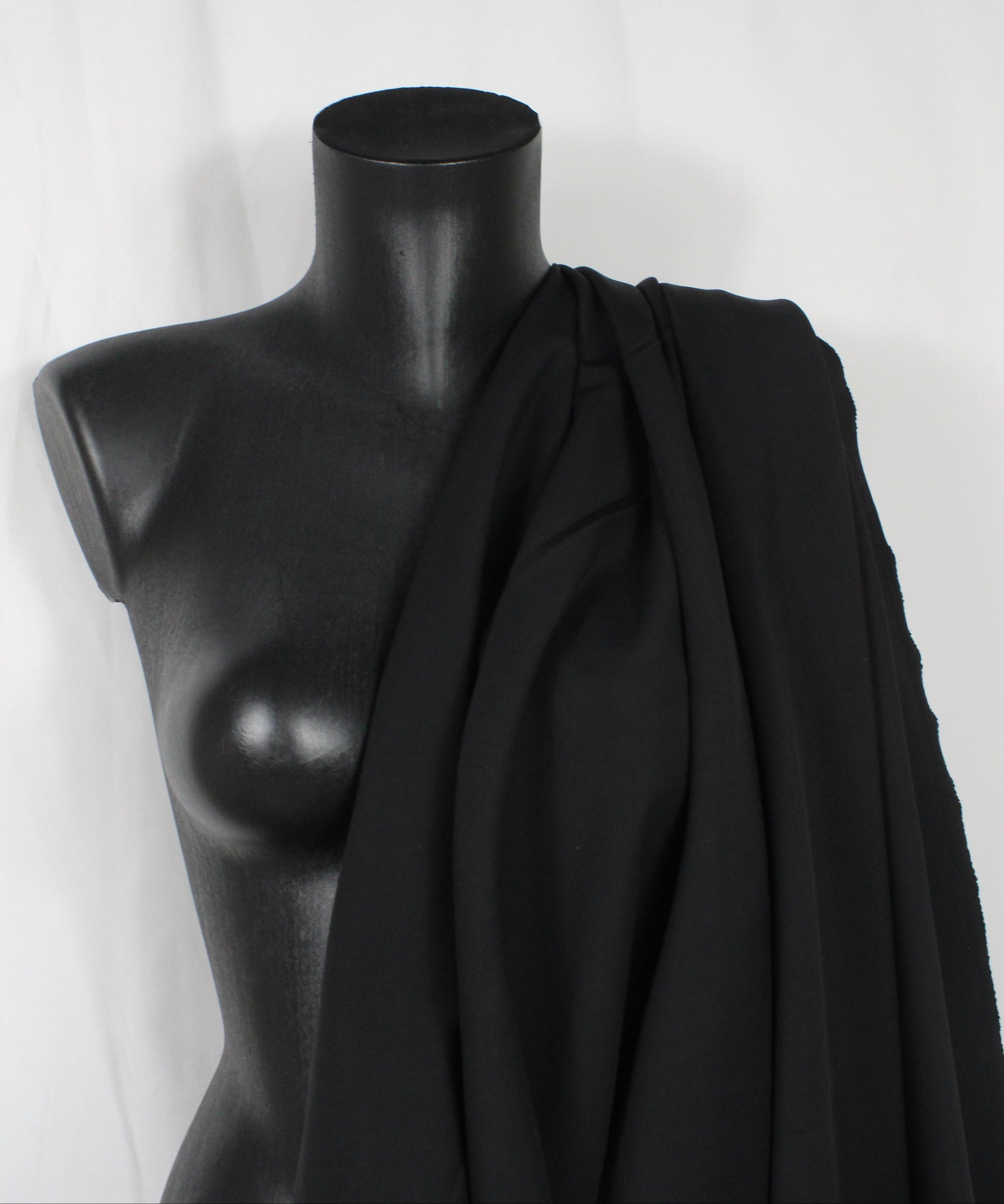 Tissu coton stretch prestige - noir - photo 4/4 | So Tissus