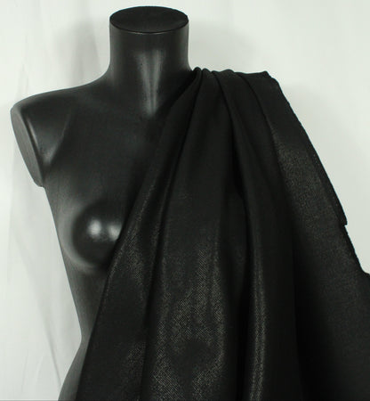 Tissu gabardine coton côtelé - noir irisé - photo 3/4 | So Tissus