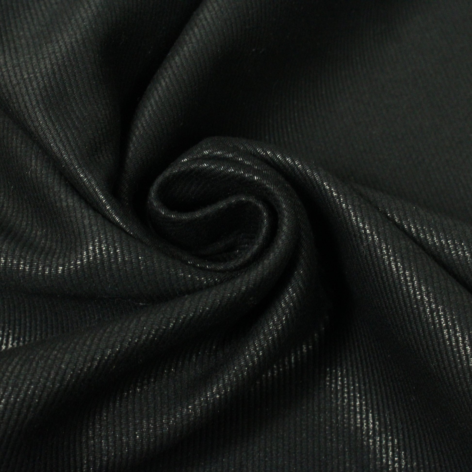 Tissu gabardine coton côtelé - noir irisé - photo 1/4 | So Tissus