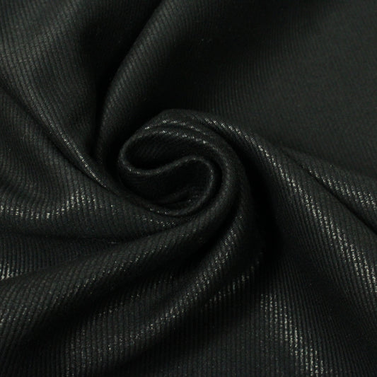 Tissu gabardine coton côtelé - noir irisé - photo 1/4 | So Tissus