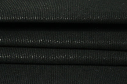 Tissu gabardine coton côtelé - noir irisé - photo 2/4 | So Tissus