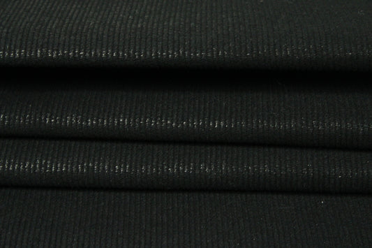 Tissu gabardine coton côtelé - noir irisé - photo 2/4 | So Tissus