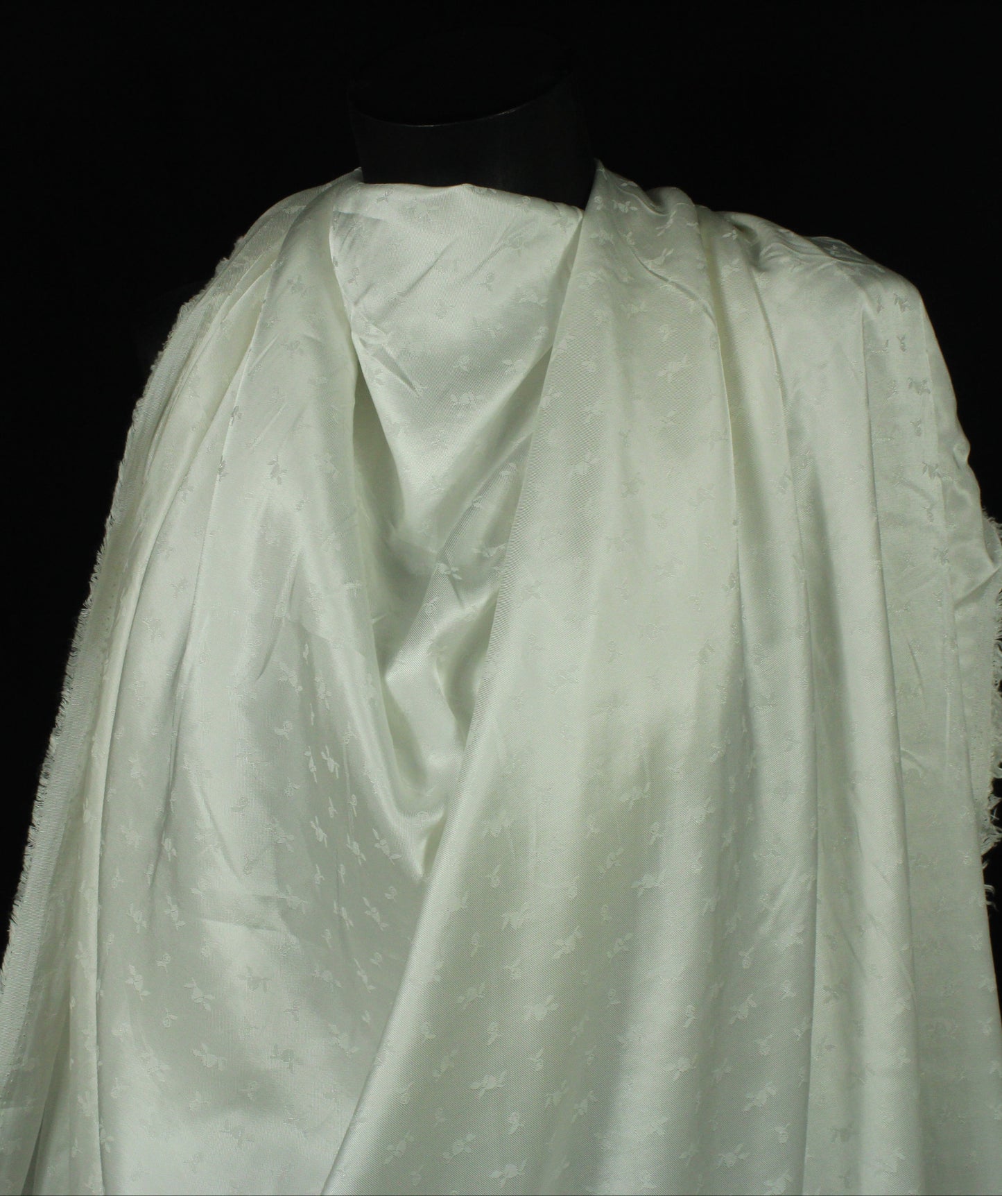 Tissu twill viscose - effet brodé - blanc - photo 4/4 | So Tissus