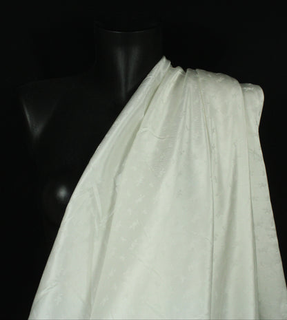 Tissu twill viscose - effet brodé - blanc - photo 3/4 | So Tissus