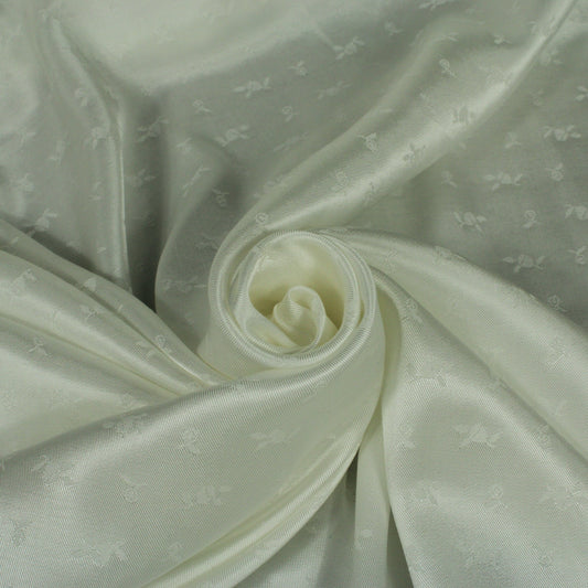 Tissu twill viscose - effet brodé - blanc - photo 1/4 | So Tissus