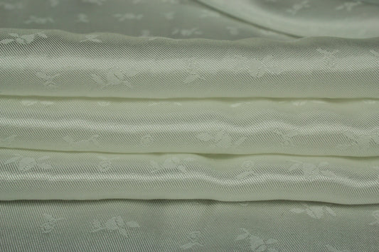 Tissu twill viscose - effet brodé - blanc - photo 2/4 | So Tissus