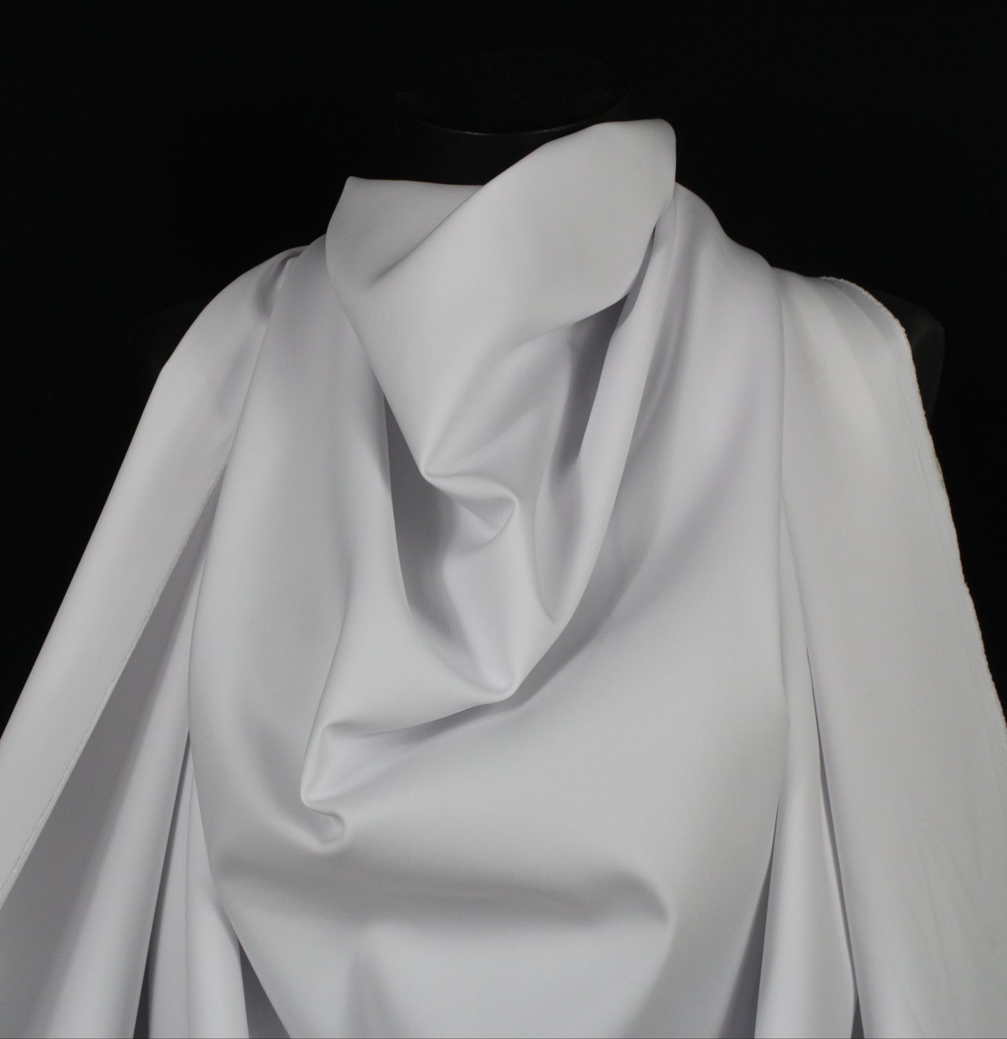 Tissu coton stretch prestige - blanc - photo 3/4 | So Tissus