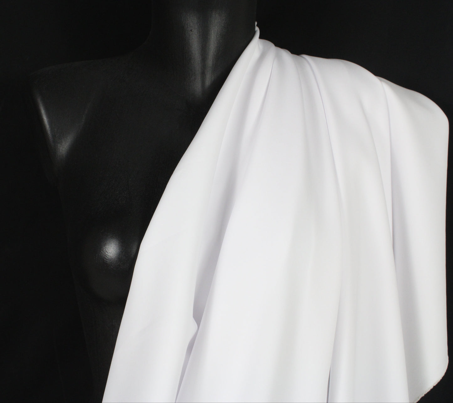 Tissu coton stretch prestige - blanc - photo 4/4 | So Tissus