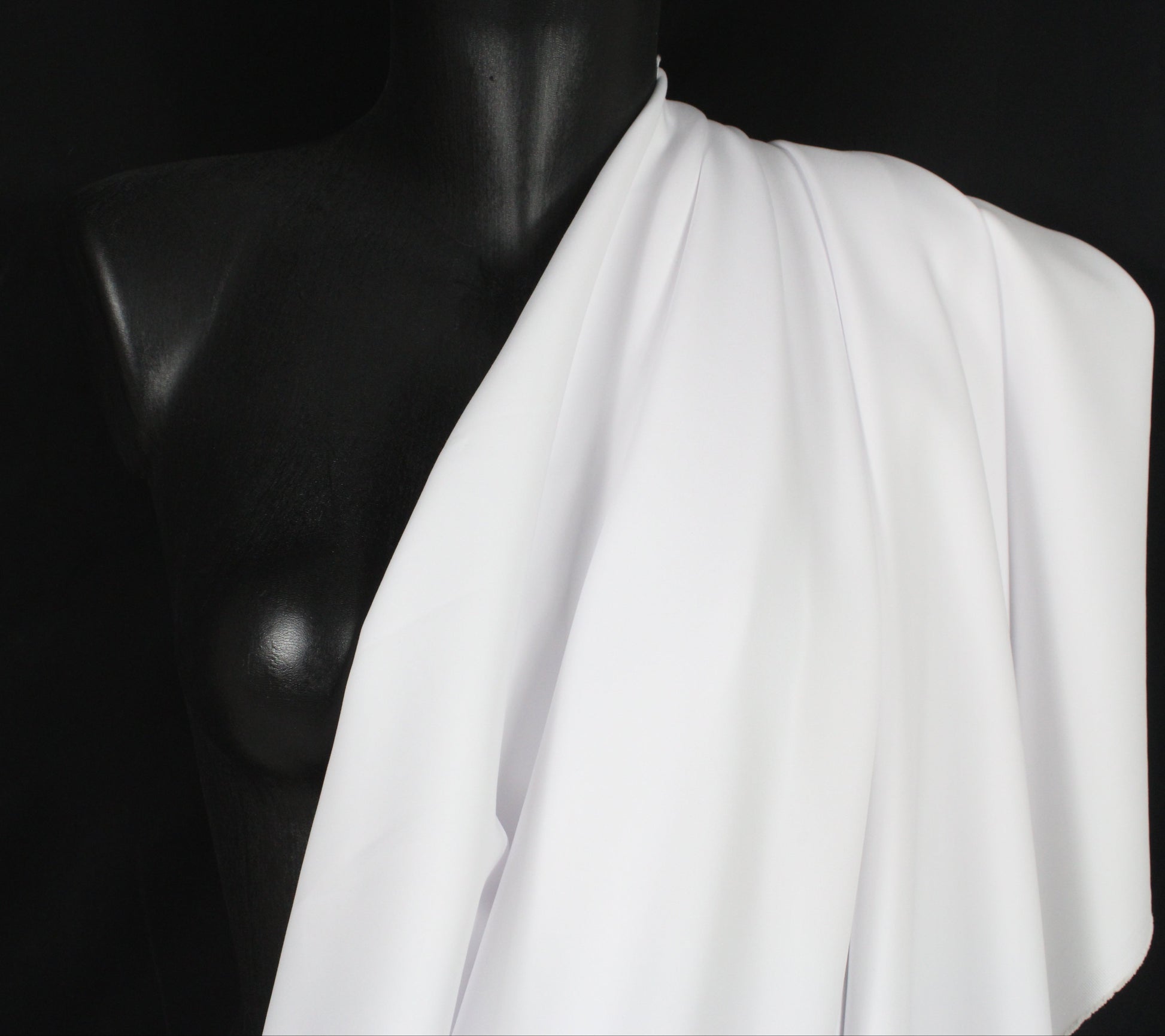 Tissu coton stretch prestige - blanc - photo 4/4 | So Tissus