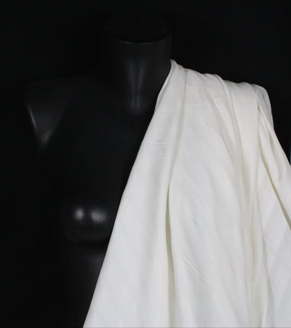 Tissu viscose - à rayures ton sur ton - blanc - photo 3/4 | So Tissus