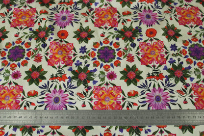 Tissu satin de viscose - imprimé fleuri - multicolore - photo 3/5 | So Tissus