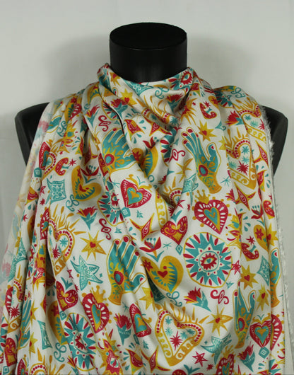 Tissu satin de viscose - imprimé folk mexicain - photo 3/5 | So Tissus