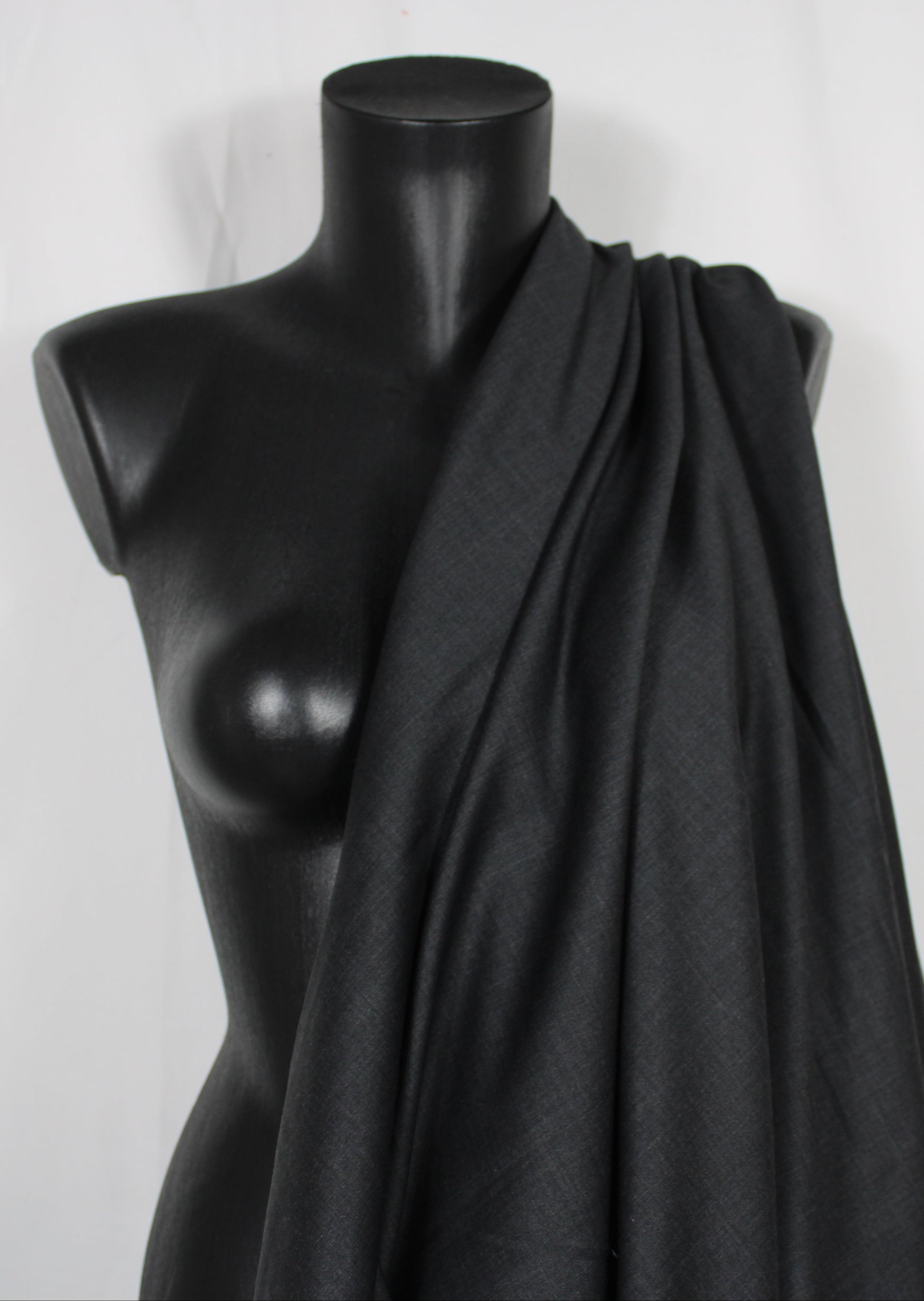 Tissu laine froide stretch - gris anthracite - photo 3/4 | So Tissus