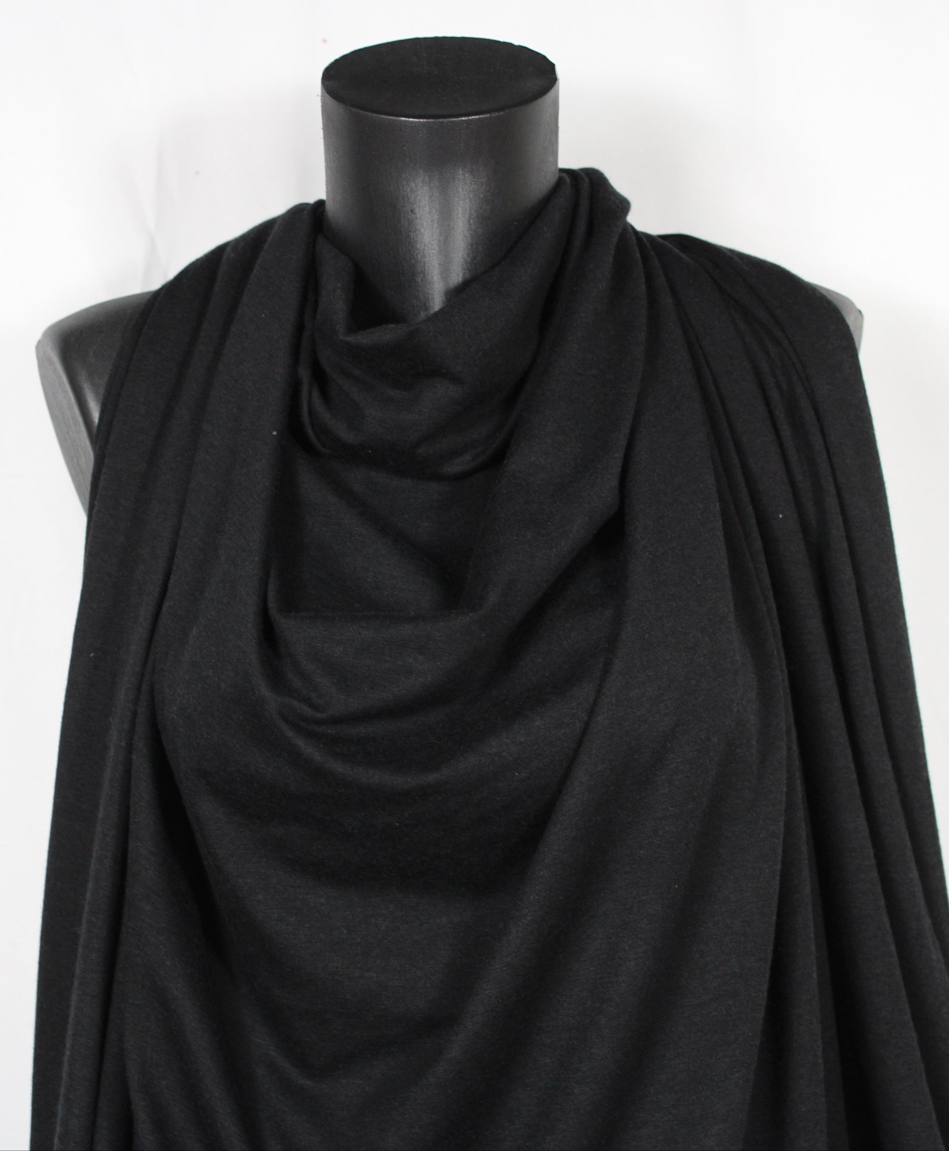 Tissu jersey de laine - noir - photo 3/4 | So Tissus