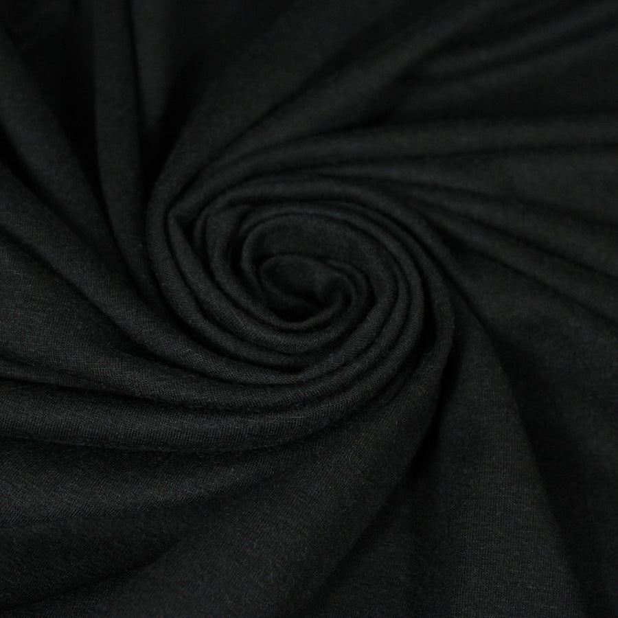 Tissu jersey de laine - noir
