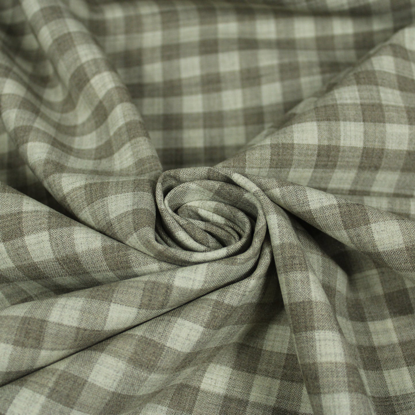 Tissu crêpe de laine stretch - à carreaux - ton greige - photo 1/5 | So Tissus