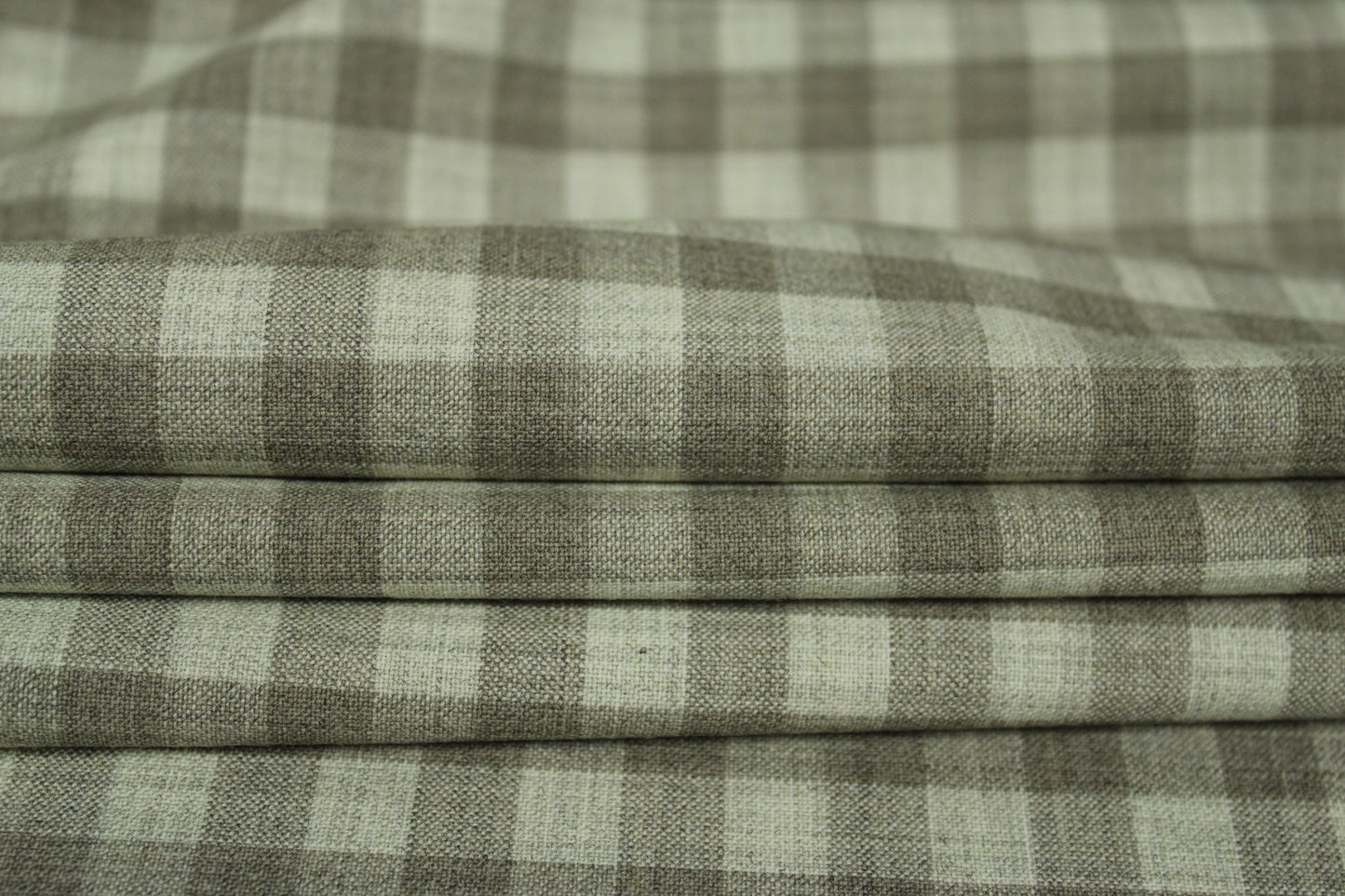 Tissu crêpe de laine stretch - à carreaux - ton greige - photo 2/5 | So Tissus