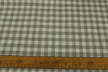 Tissu crêpe de laine stretch - à carreaux - ton greige - photo 3/5 | So Tissus