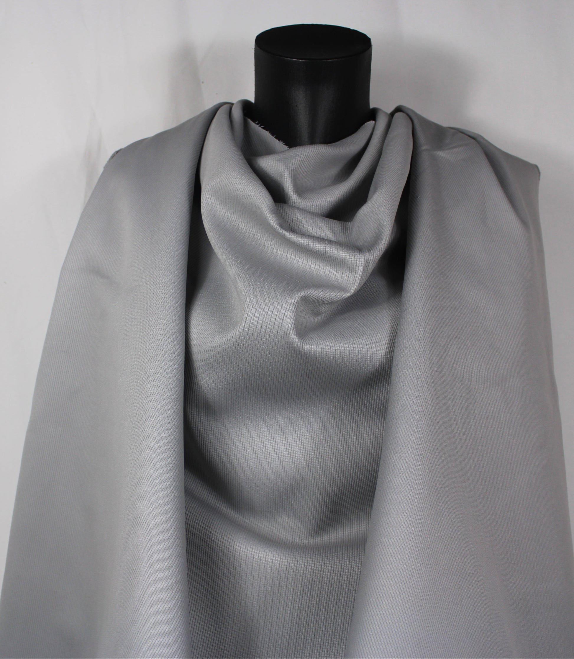 Tissu gabardine coton côtelé - gris perle - photo 3/4 | So Tissus