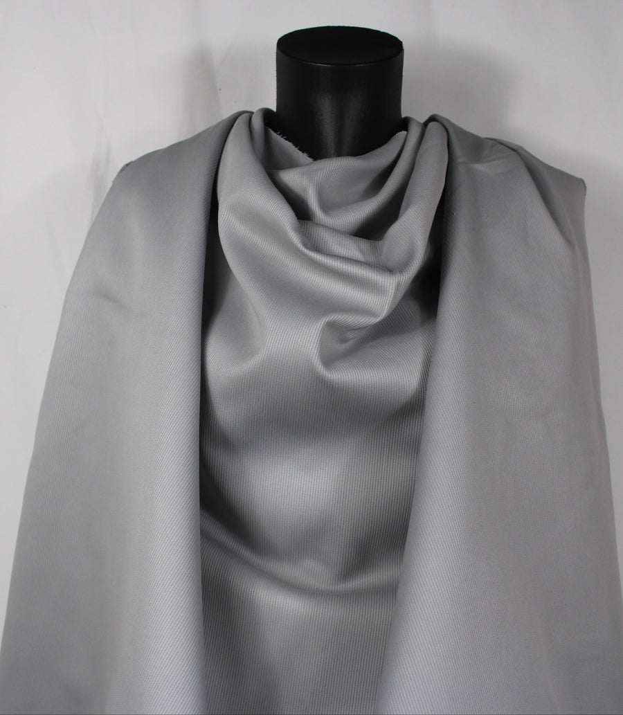 Tissu gabardine coton côtelé - gris perle