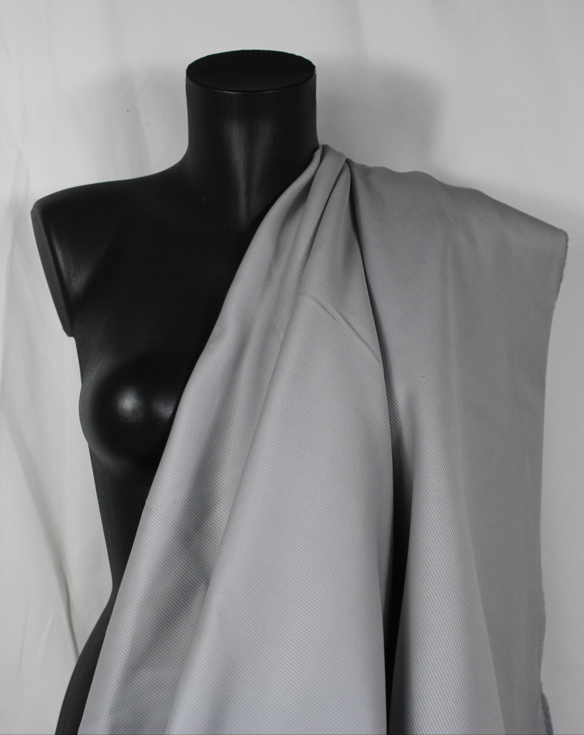 Tissu gabardine coton côtelé - gris perle - photo 4/4 | So Tissus