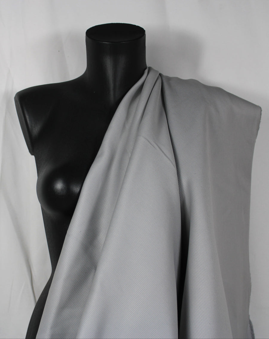 Tissu gabardine coton côtelé - gris perle
