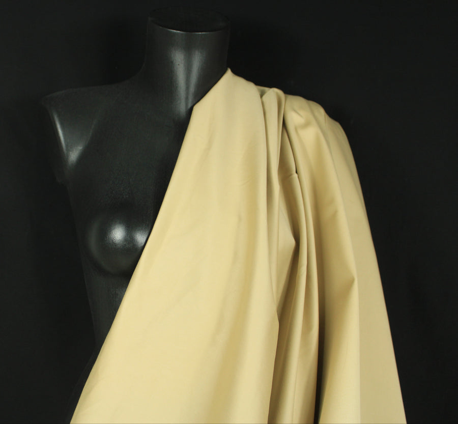 Tissu gabardine de coton prestige stretch - beige