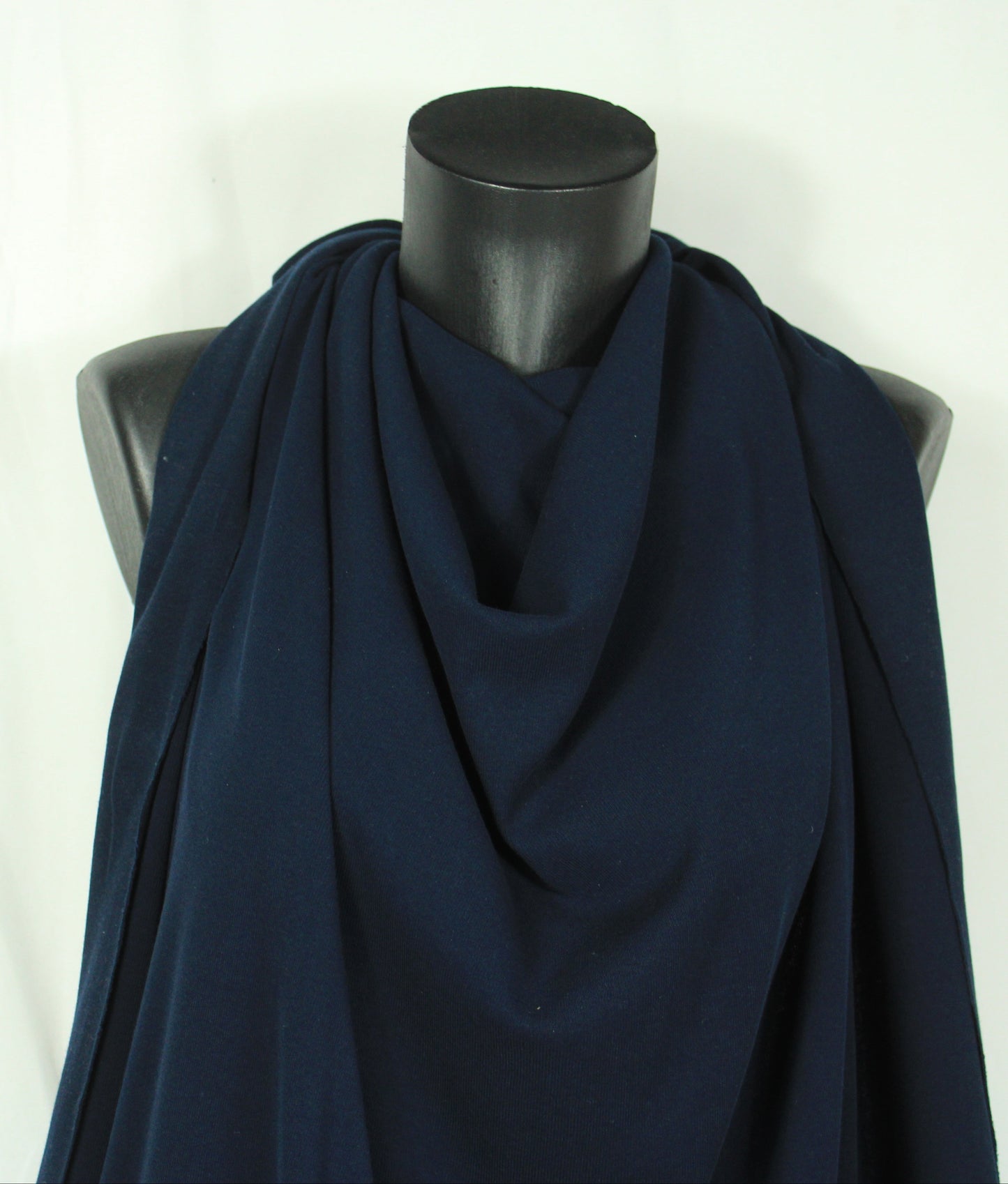 Tissu maille coton côtelé stretch - bleu marine - photo 3/4 | So Tissus